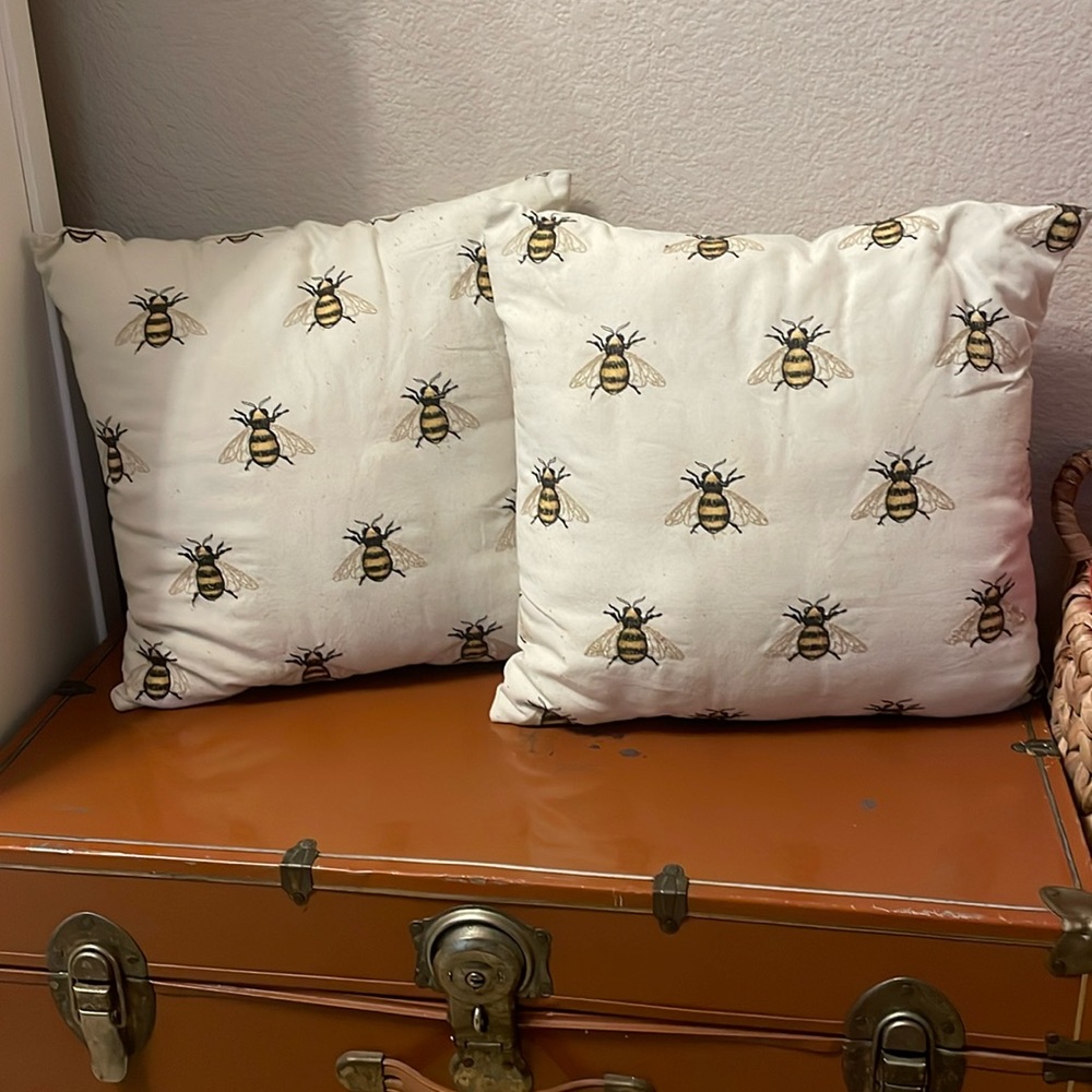 Bumble bee accent pillows set of 2